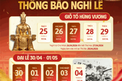 THÔNG BÁO LỊCH NGHỈ LỄ
